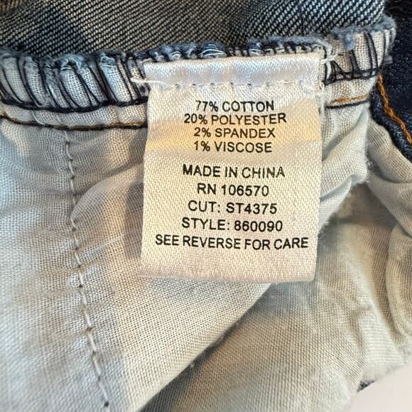 Elliott & Vine Boho Western Flare Jeans Sz 10 Fringe Hem Stretch Denim - Picture 4 of 11